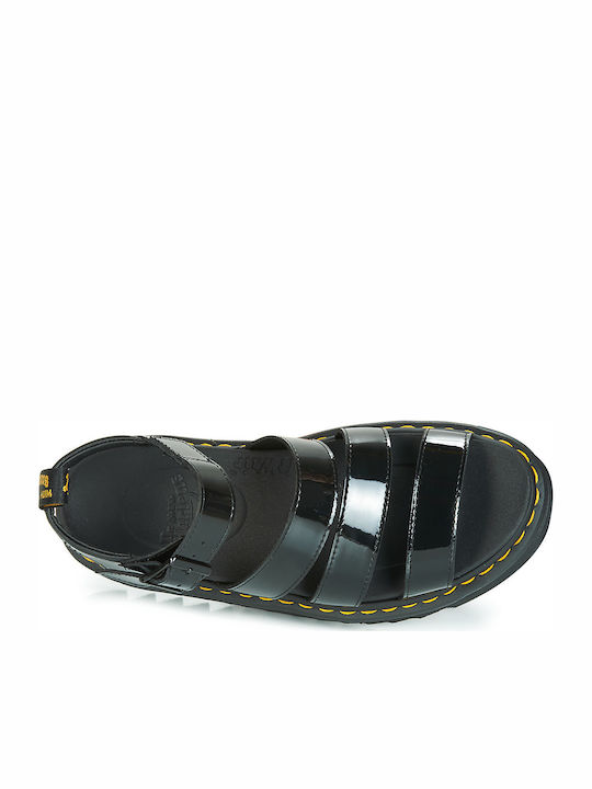 Blaire Δερμάτινα Γυναικεία Σανδάλια Flatforms Μαύρα