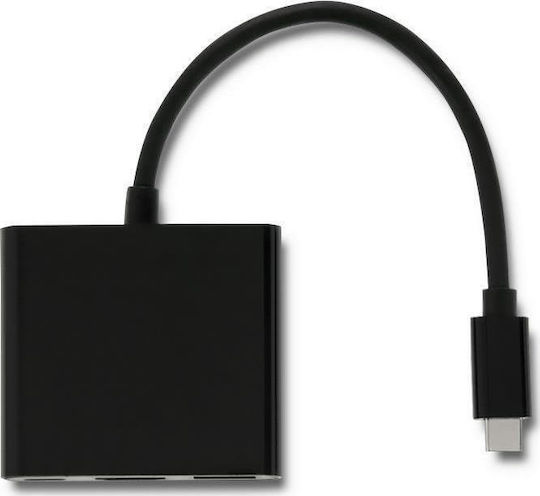 Qoltec USB-C Stație de andocare cu HDMI 4K PD Negru (50430)