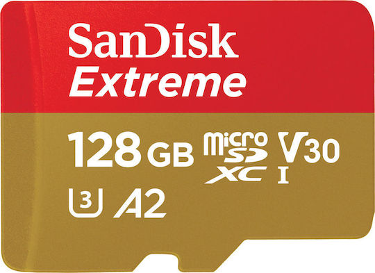 Sandisk Extreme microSDXC 128GB Klasse 10 U3 V30 A2 UHS-I mit Adapter