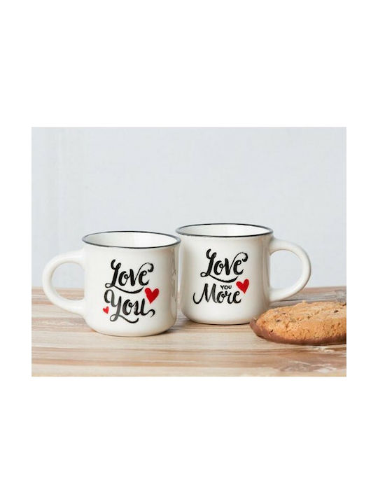 Legami Milano Love You Mug Ceramic White 50ml 2pcs