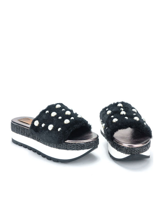 Women's Flat Sandals Flatforms in Black Color