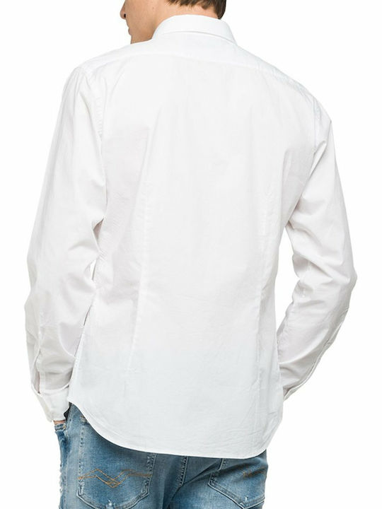 Replay Men's Shirt Long Sleeve Cotton White M4921B.000.80279A-001