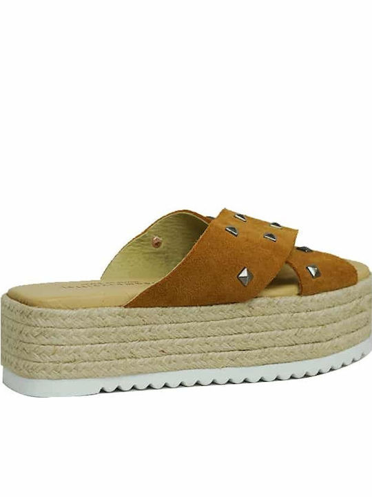 Tahiti Γυναικεία Σανδάλια Flatforms Ταμπά