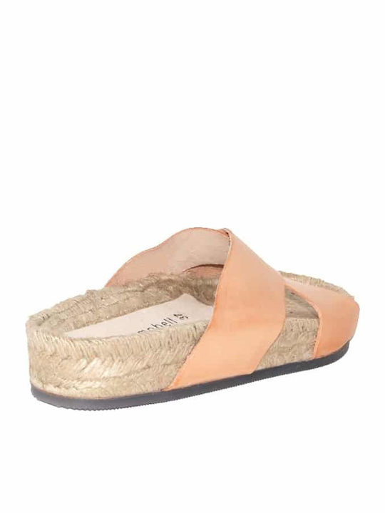 Jeffrey Campbell Seraje Leather Women's Flat Sandals Anatomic Flatforms in Beige Color 0101001545