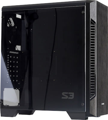 Zalman S3 Gaming Midi Tower Κουτί Υπολογιστή με Πλαϊνό Παράθυρο Μαύρο