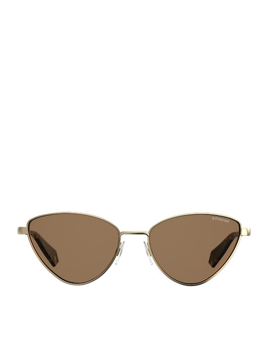 Polaroid Women's Sunglasses with Gold Metal Frame and Brown Polarized Lens PLD6071/S/X J5G/SP