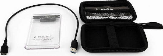 Gembird Θήκη για Σκληρό Δίσκο 2.5" SATA III με σύνδεση USB3.0 σε Διάφανο χρώμα