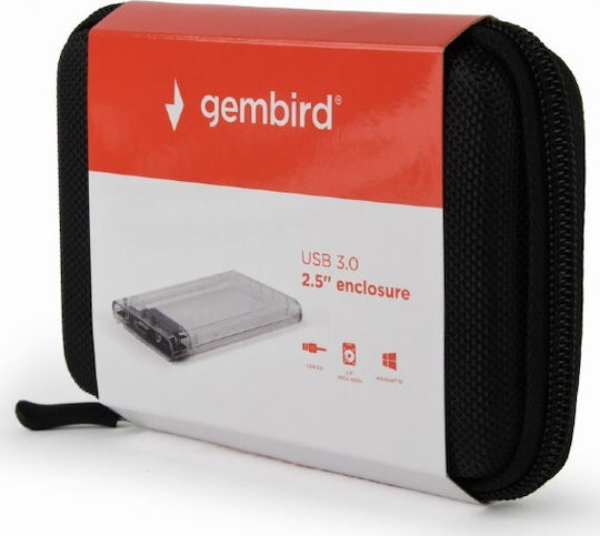 Gembird Θήκη για Σκληρό Δίσκο 2.5" SATA III με σύνδεση USB3.0 σε Διάφανο χρώμα