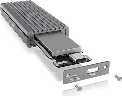 Icy Box Θήκη για Σκληρό Δίσκο M.2 PCI Express NVME με σύνδεση USB 3.1 Type-C σε Γκρι χρώμα