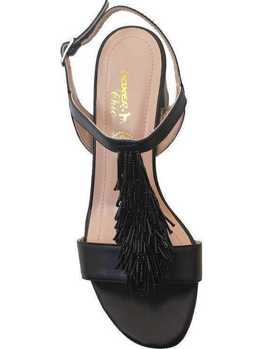 Leder Sandalen Schwarz