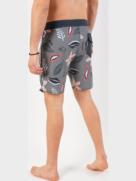 Herren-Bademode Bermuda Grau Blumen