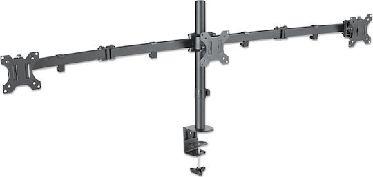 Manhattan Stand Desk Mounted for 3 Monitors up to 27" with Arm (461658)