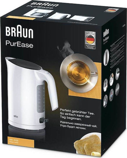 Braun PurEase Fierbător 1.7lt 2200W Alb