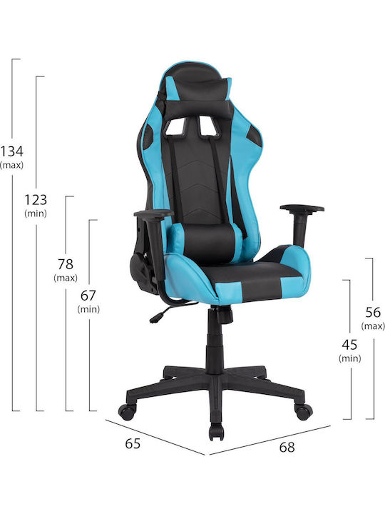HomeMarkt HM1137.08 Scaun Gaming Din piele ecologică cu Brațe Reglabile Turcoaz