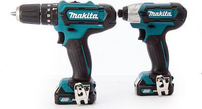 Makita CLX202AJ Σετ Κρουστικό Δραπανοκατσάβιδο & Παλμικό Κατσαβίδι 10.8V με 2 Μπαταρίες 2Ah και Θήκη