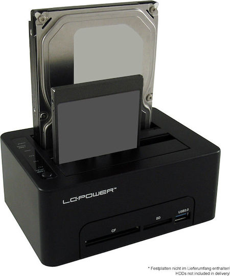 LC-Power Docking Station for 2 Hard Drives SATA 2.5" / 3.5" with Connection USB 3.0 (LC-DOCK-U3-CR)