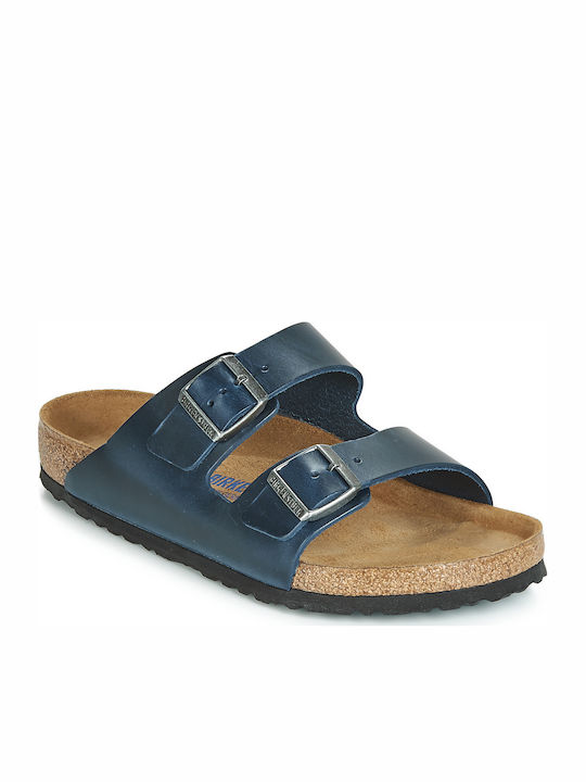 Birkenstock Arizona Soft Footbed Oiled Leather Sandals Blue