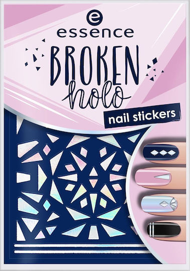 Essence Broken Holo Nail Stickers Stickers with Design,art stickers for Nails 67pcs