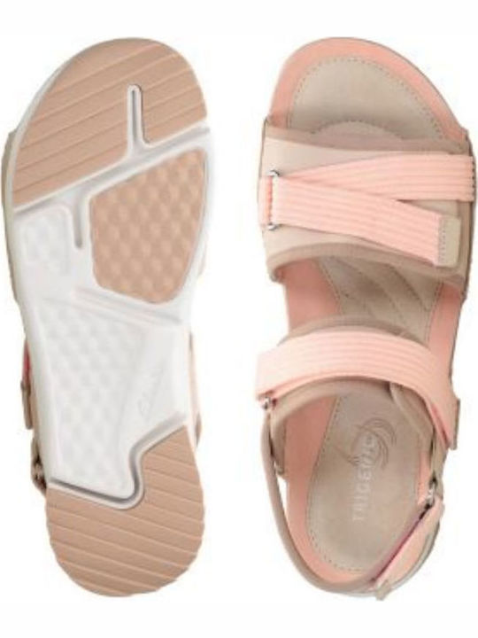 Tri Walk Light Δερμάτινα Γυναικεία Ανατομικά Σανδάλια Ροζ