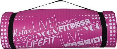 Lifefit Exclusive Στρώμα Γυμναστικής Yoga/Pilates Ροζ (180x60x1.5cm)