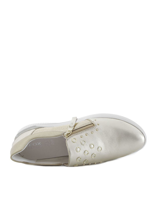 Theragon Ανατομικά Γυναικεία Slip-On Δερμάτινα Χρυσά