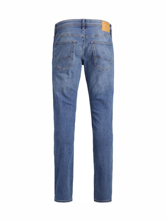 Men's Jeans Pants Elastic with Slim Tapered Fit Blue Denim