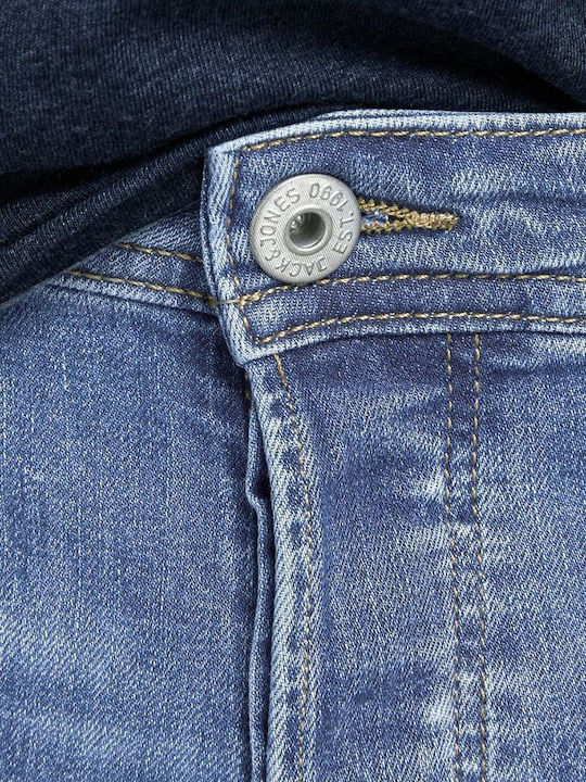 Men's Jeans Pants Elastic with Slim Tapered Fit Blue Denim