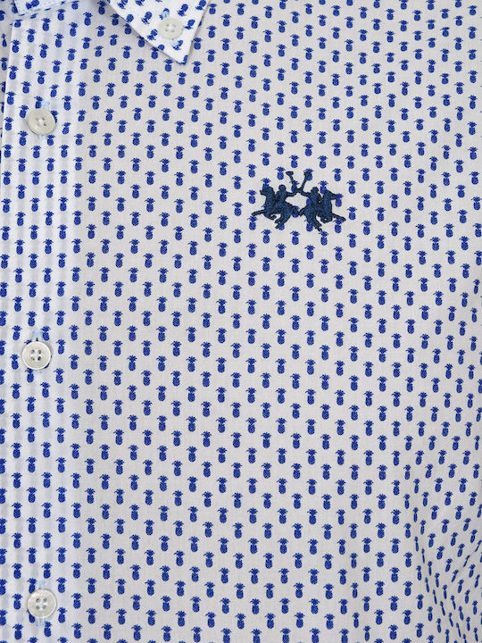 Langärmlig Baumwolle Hemd Blau