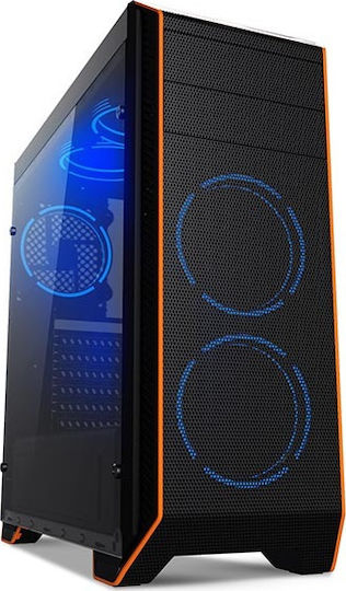 Supercase Thor TH06A Геймърско бюро Midi Tower Компютърна кутия със страничен прозорец Черен