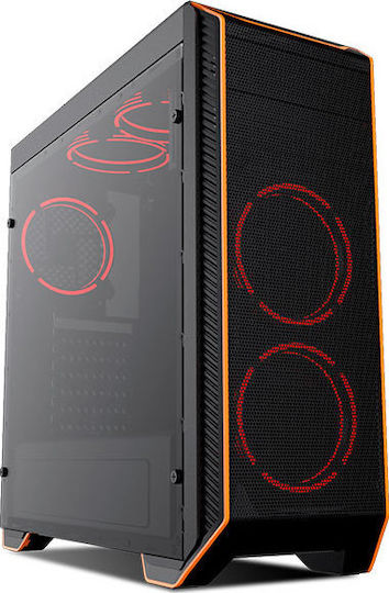 Supercase Thor TH06A Геймърско бюро Midi Tower Компютърна кутия със страничен прозорец Черен