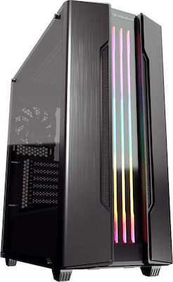 Cougar Gemini S Gaming Midi Tower Κουτί Υπολογιστή με Πλαϊνό Παράθυρο και RGB Φωτισμό Μαύρο