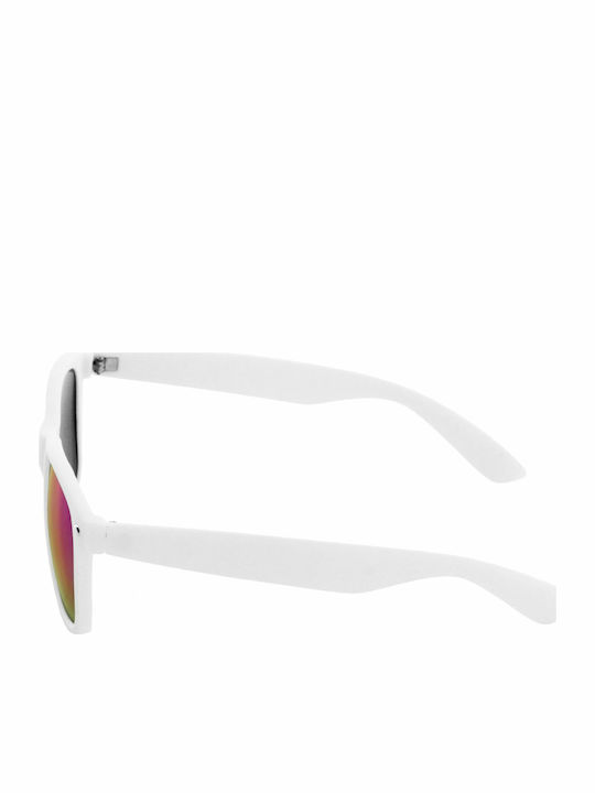 Mstrds Likoma Men's Sunglasses with White Plastic Frame and Red Mirror Lens