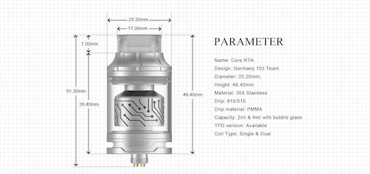 Vapefly Core RTA 2ml Black