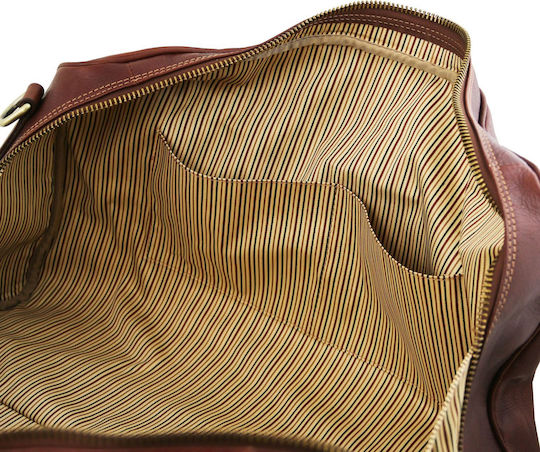 Tuscany Leather Lisbona Small Σακ Βουαγιάζ Σκούρο από Δέρμα M49εκ.