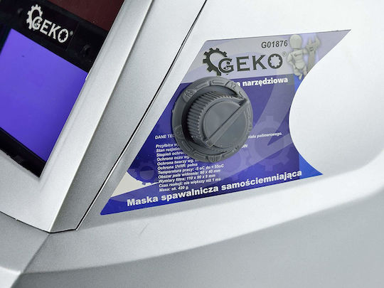 Geko Ηλεκτρονική Μάσκα Ηλεκτροκόλλησης Οπτικού Πεδίου 92.5x42.5mm Ασημί