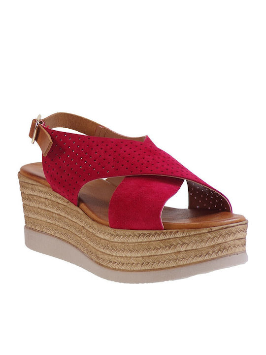 64420 Women's Suede Platform Shoes Red