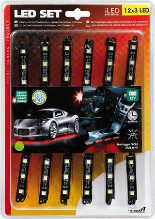 Lampa Hyper-Led Set 12x3 Red Interior Decorative Car Lighting System Red
