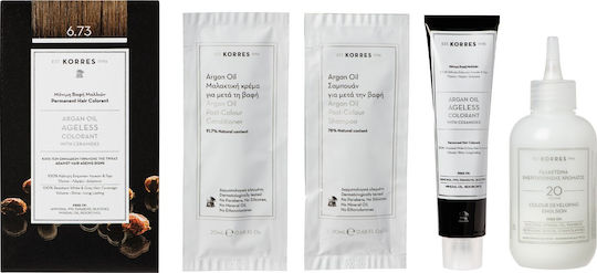 Korres Argan Oil Ageless Colorant with Ceramides Βαφή Μαλλιών Χωρίς Αμμωνία 6.73 Χρυσό Κακάο 50ml