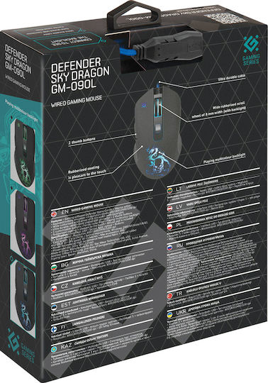 Defender Sky Dragon GM-090L RGB Gaming Mouse 3200 DPI Black