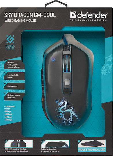 Defender Sky Dragon GM-090L RGB Gaming Mouse 3200 DPI Black