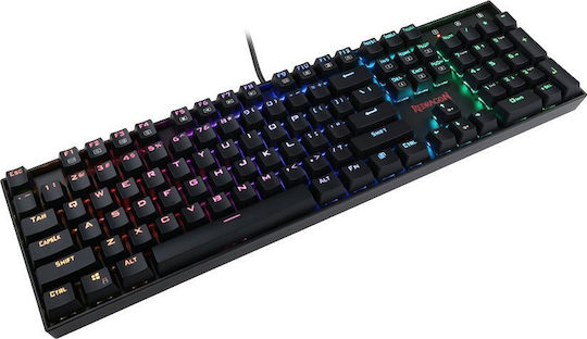 Redragon K551 RGB Mitra Гейминг Механична Клавиатура с Синьо по поръчка суичове и RGB подсветка (Английски US) Черен