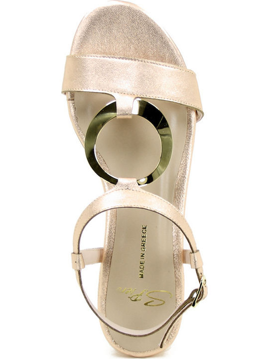 Leder Sandalen Gold