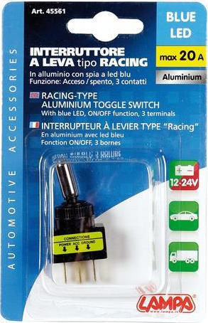 Lampa Racing Type Διακόπτης On/Off Αυτοκινήτου Led 12V Universal Μπλε
