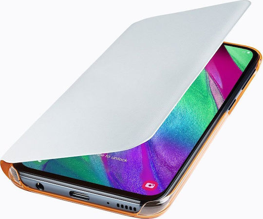 Samsung Buchen Sie Synthetisches Leder Weiß (Galaxy A40)