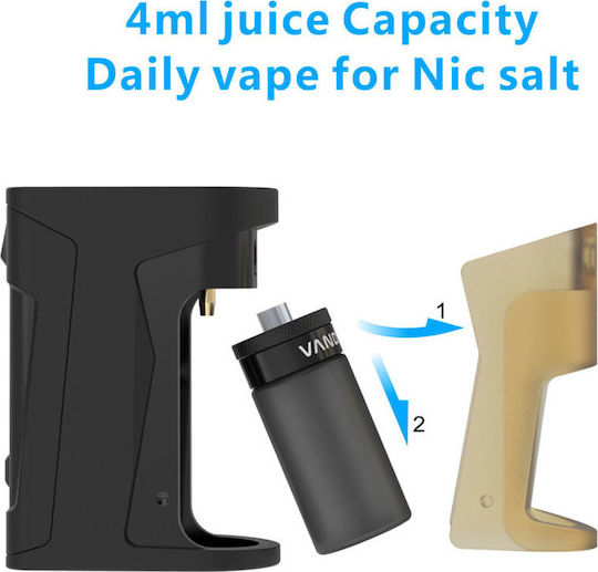 Vandy Vape Simple EX Squonk Box Mod Kit 4ml με Ενσωματωμένη Μπαταρία 850mAh Black