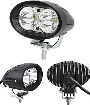 Waterproof LED Headlight Universal 12/24V 20W 10cm with White Lighting 1pcs