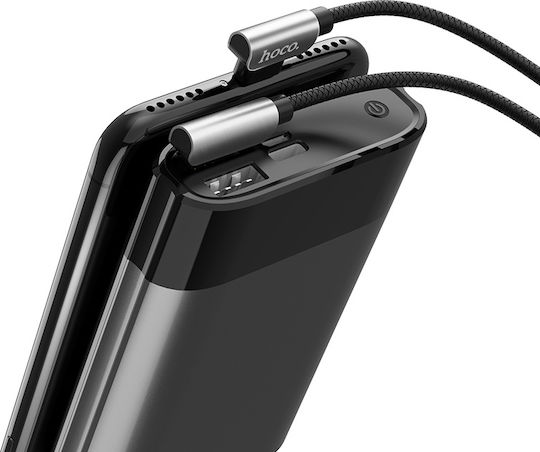 Hoco Angle (90°) / Stainless USB to Lightning Cable Μαύρο 1.2m (U42)