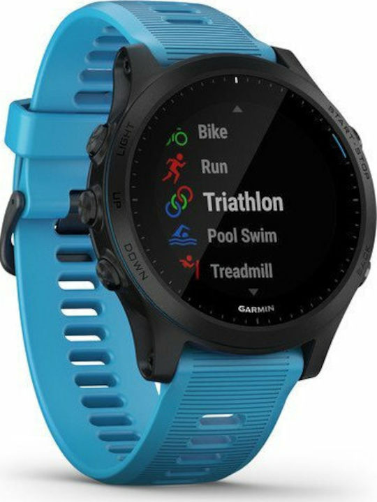 Garmin Forerunner 945 Stainless Steel 47mm Waterproof Smartwatch with Heart Rate Monitor (Blue)