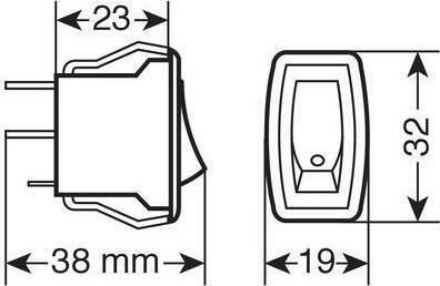 Lampa Rocker Car On/Off Switch με Κόκκινο Led 12V-24V Black L4554.1