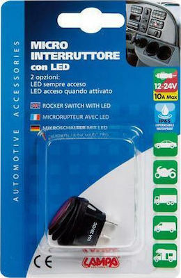 Lampa Rocker Comutator On/Off Auto Led 10A 12V-24V Universal Roșu